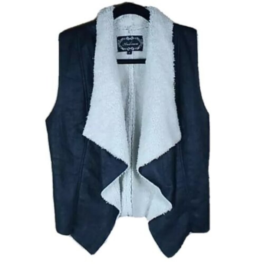 Ambiance - Black (Faux) Suede Soft Vest - Medium